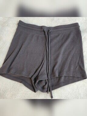 GAP Love Women's Ribbed Drawstring Shorts - Charcoal Gray
